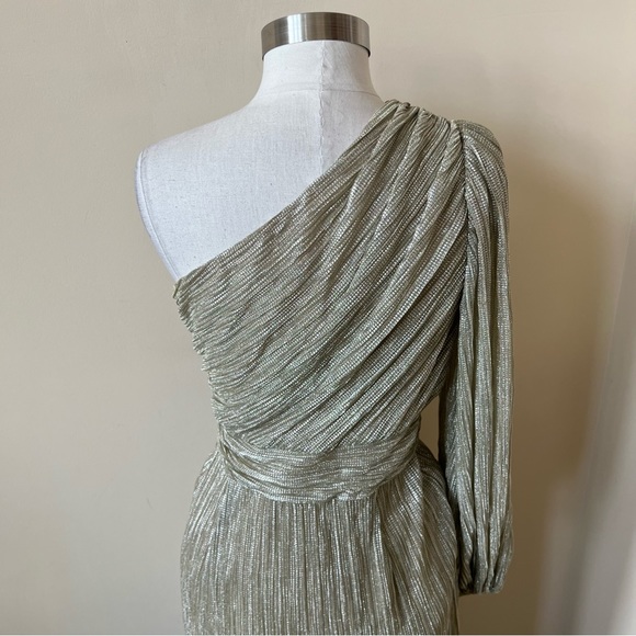 Saylor Aloea Pliss one shoulder metallic dress 612 - Picture 11 of 16
